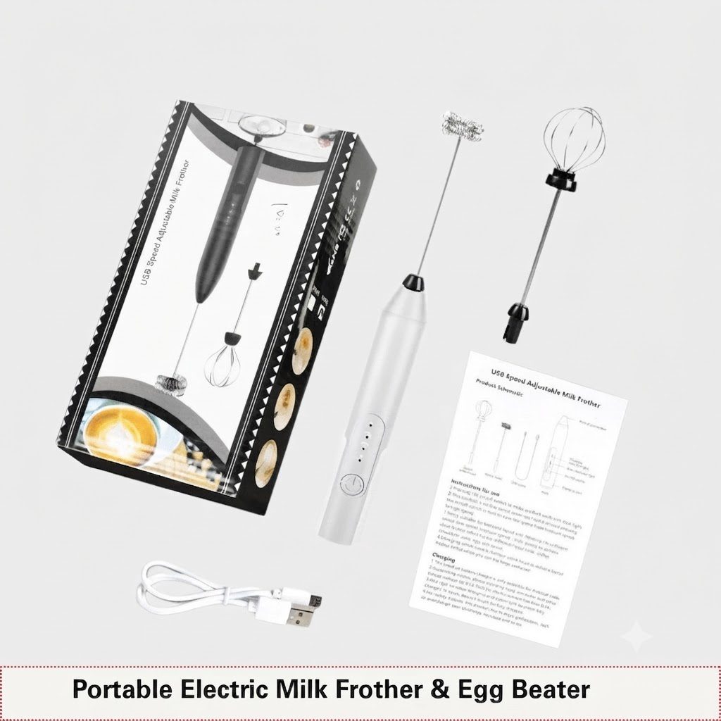 Portable Electric Milk Frother Egg Beater