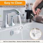 Raf 3-in-1 Rechargeable Electric Beater Whisk – Mix eggs, froth milk & blend coffee - Image 3
