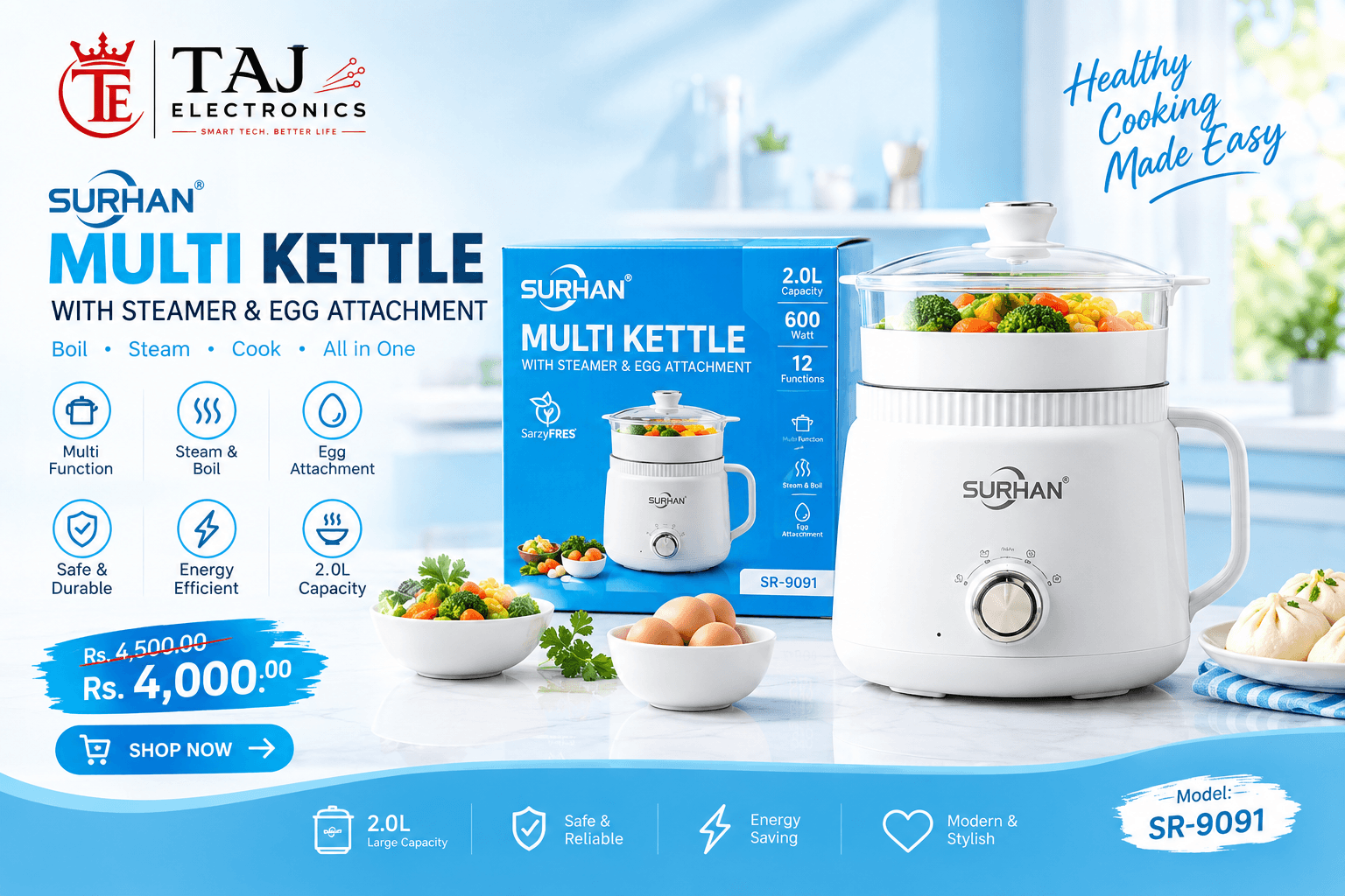 Surhan Multi Kettle SR-9091 2L