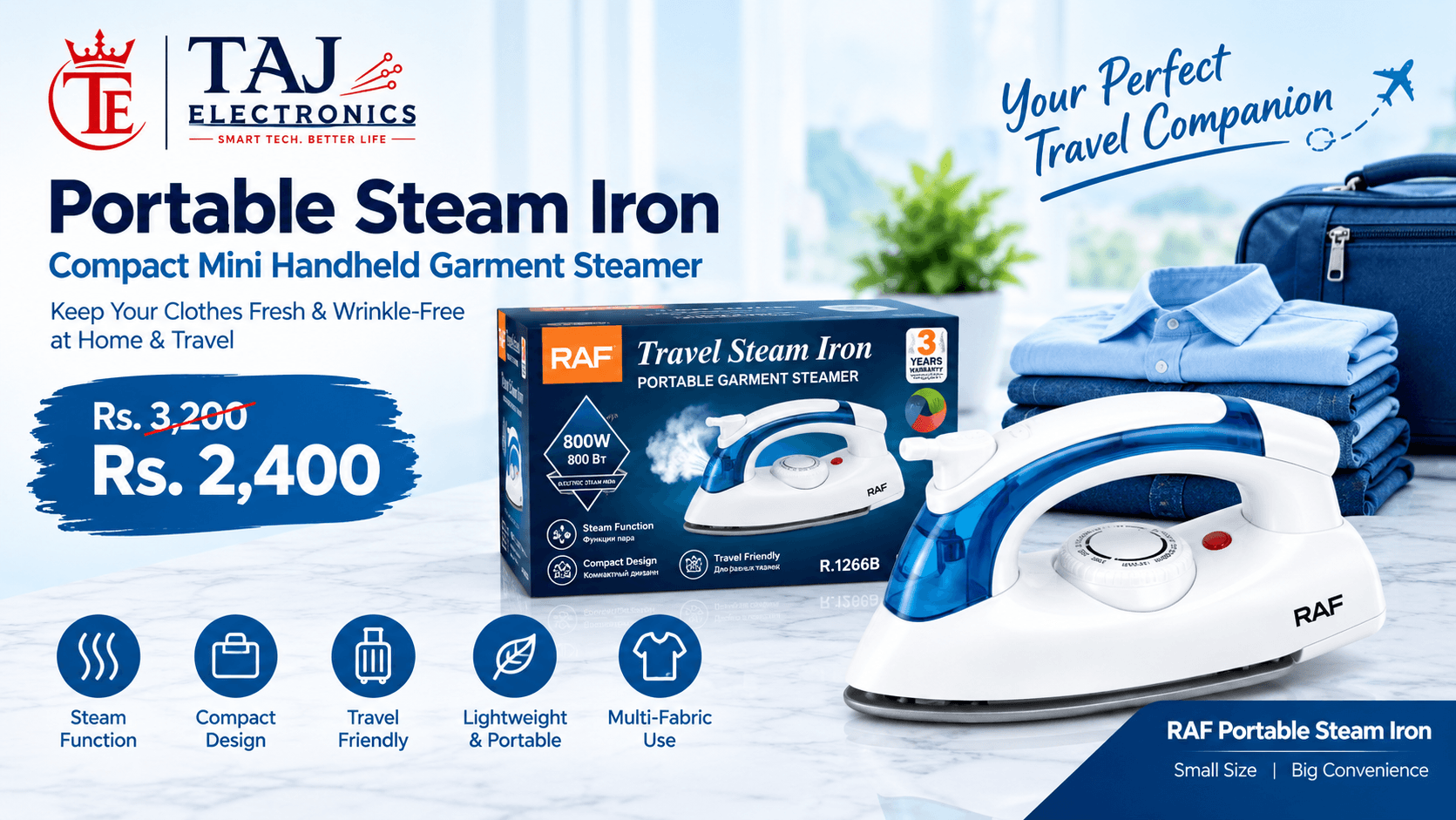RAF Portable Steam Iron