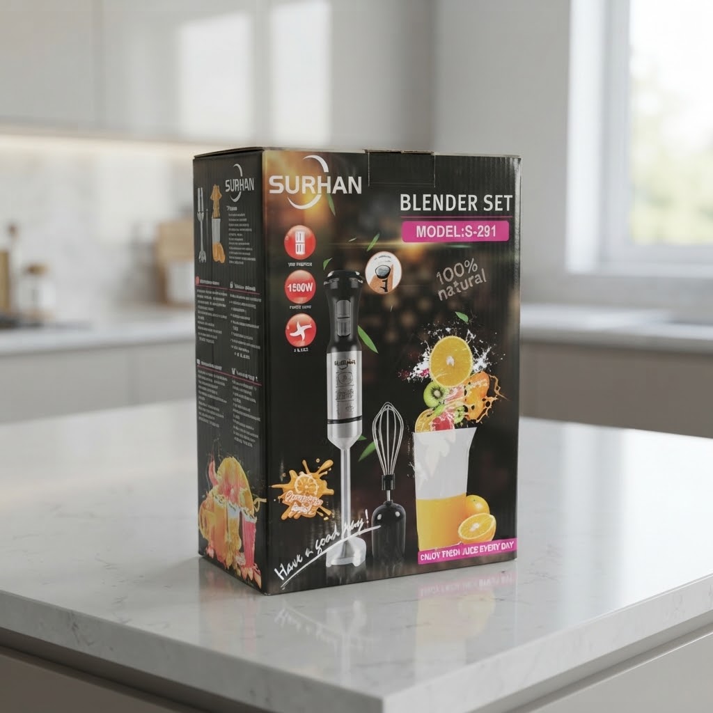 Surhan Blender Set S-291 – 1500W 4-Blade Hand Blender