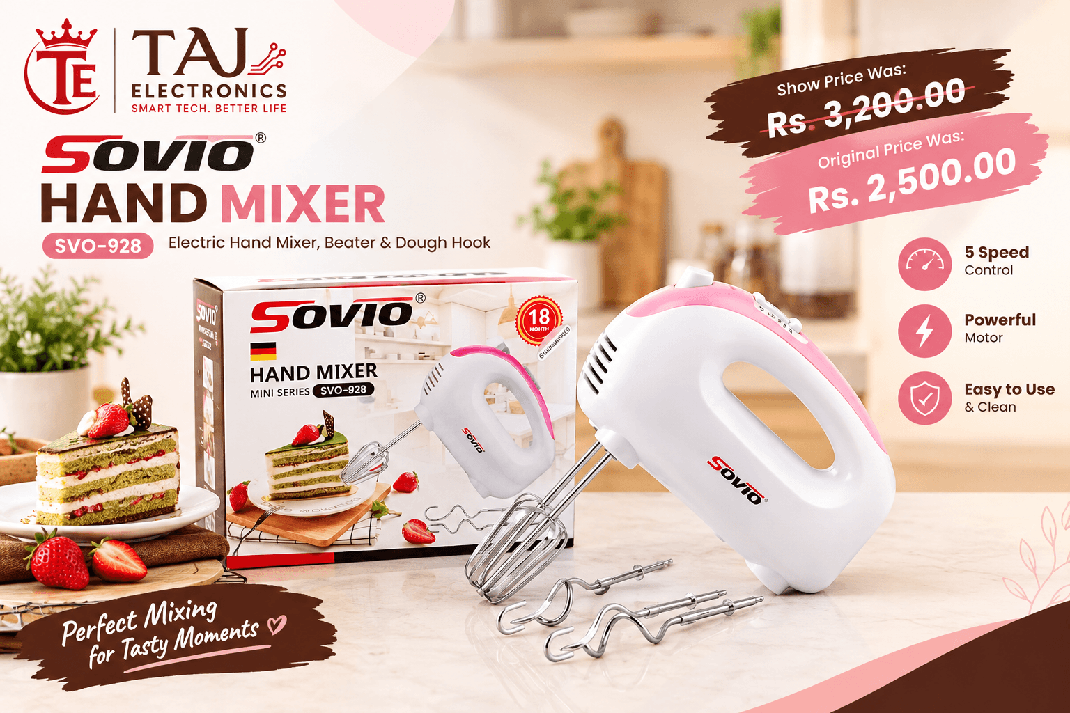 Sovio Hand Mixer SVO-928