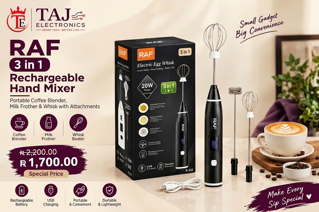 RAF Electric Beater 3 in 1 Rechargeable coffee beater